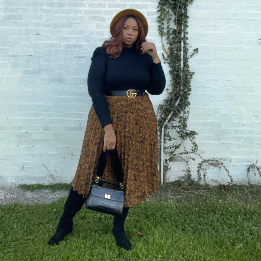 Chic Snake Print A line Skirt